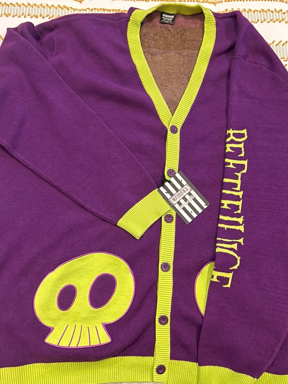 Cakeworthy for Torrid Beetlejuice Animated Classic Plus Size Cardigan 4XL